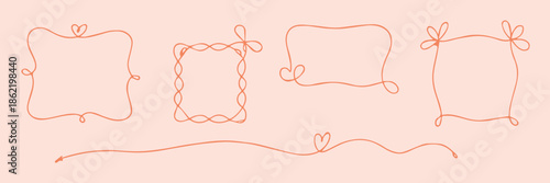 frame set of seven outline decorative frames for labels and cards