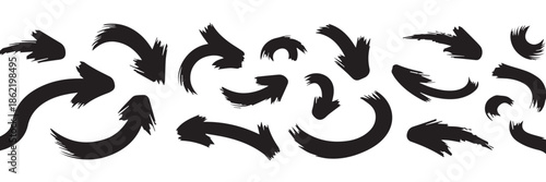 arrow hand painted ink arrows collection for infographic and ui