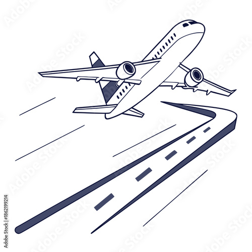 Airplane taking off from runway