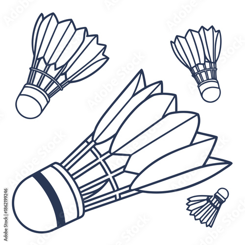 Collection of badminton shuttles