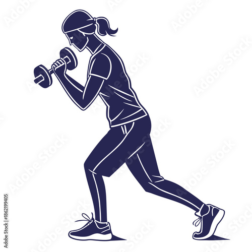 Woman lifting dumbbell