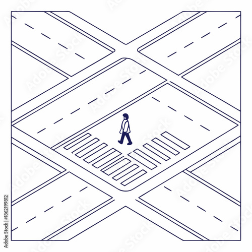 Person crossing at intersection