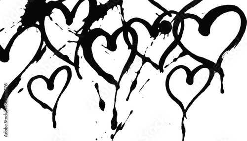 Heart Shapes Liquid Abstract Background Vector Design
