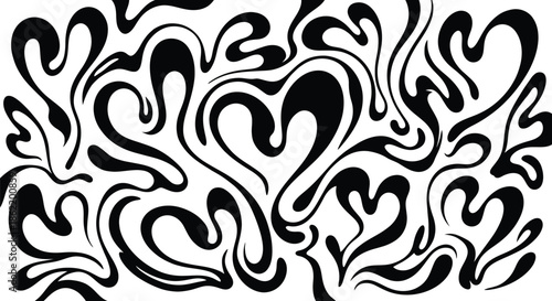 Heart Shapes Liquid Abstract Background Vector Design