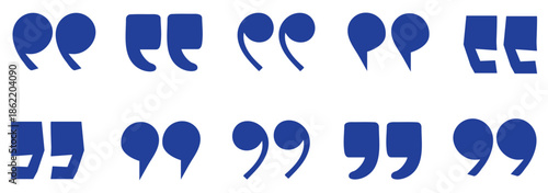 Quote mark flat vector icon set. quote mark collection. black quotes icon set. Speech mark. inverted commas symbol. vector illustration