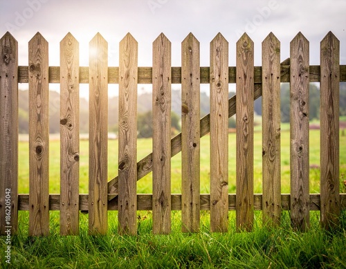 wooden fence and grass