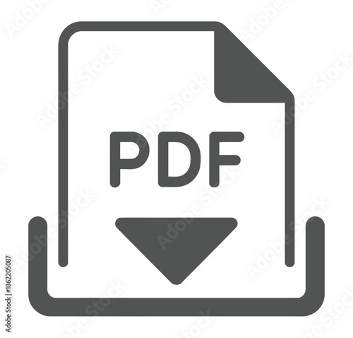Monochrome graphic depicts a digital file ready for document download.