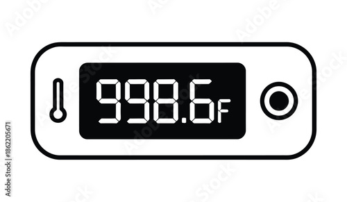 Digital thermometer displays 99.8 degrees Fahrenheit reading clearly.