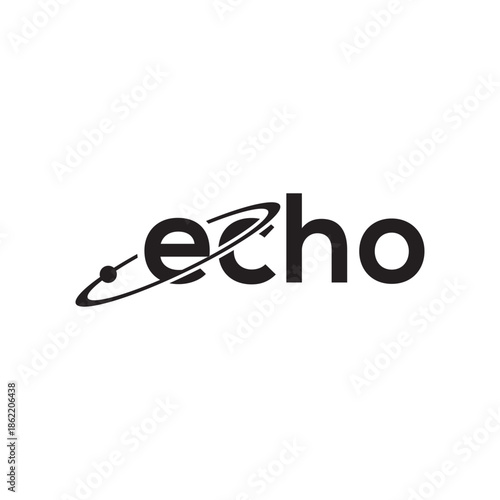 Echo typography text logo design, galaxy graphic icon vector template