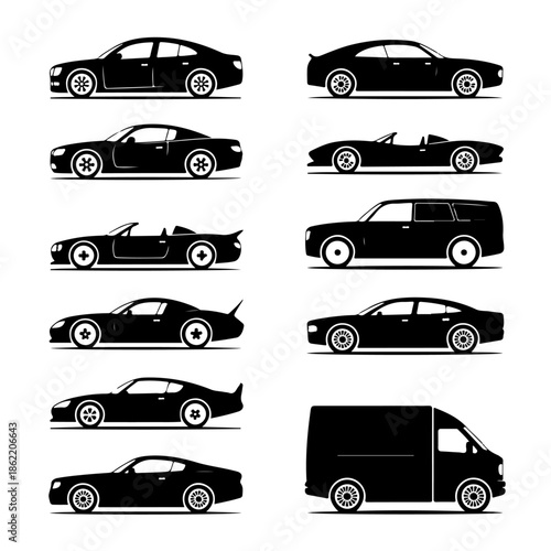 Modern Car Silhouette Collection

Vehicle Side View Icon Set

Urban Transport Car Silhouettes