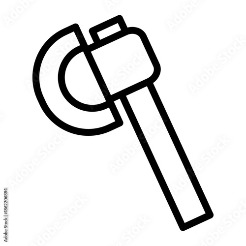 Zombie Weapon Axe Vector Line Icon Design