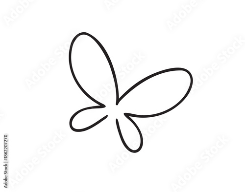 Simple line butterfly doodle hand drawn line concept icon. Simple butterfly line clipart
