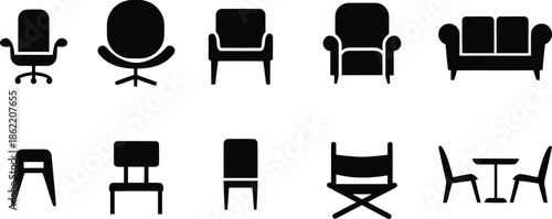 Chair set, collection of chairs, classic, home, office, garden chair set.