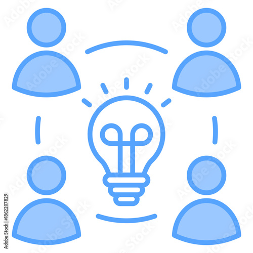 Collaboration Blue Icon Vector Illustration