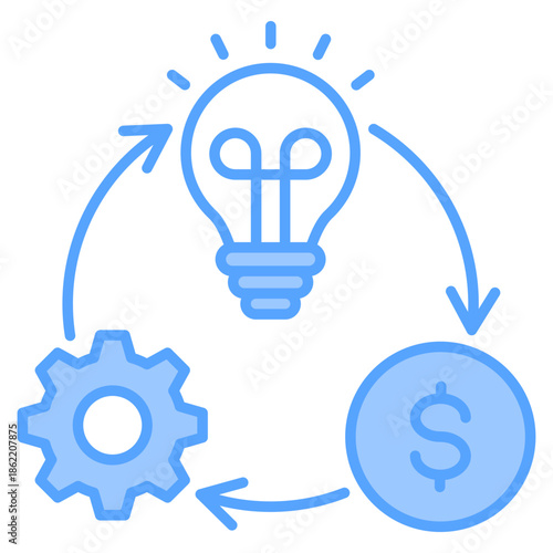 Entrepreneur Blue Icon Vector Illustration