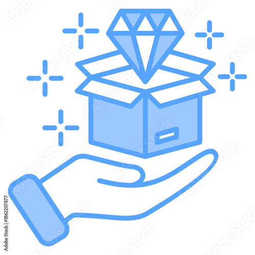 Value Proposition Blue Icon Vector Illustration