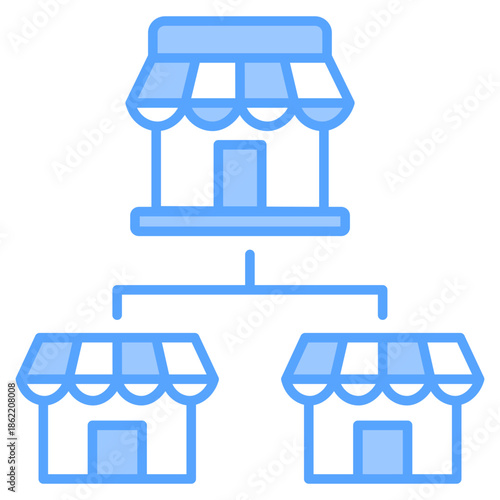 Franchise Blue Icon Vector Illustration