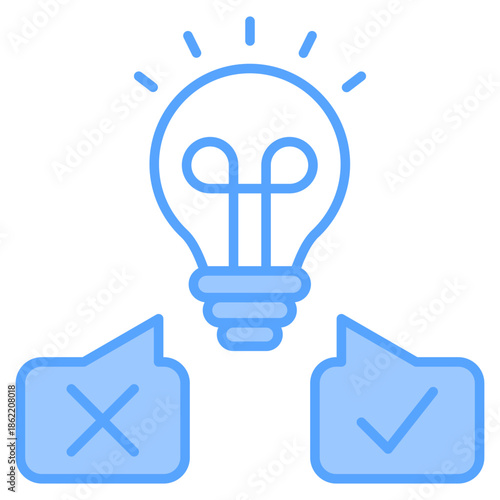 Feasibility Blue Icon Vector Illustration