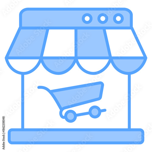 Ecommerce Blue Icon Vector Illustration