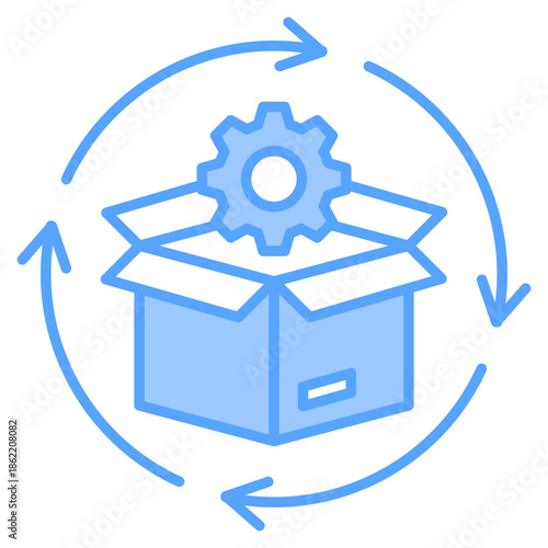 Product Lifecycle Blue Icon Vector Illustration