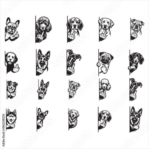 Dogs middle finger svg Bundle
