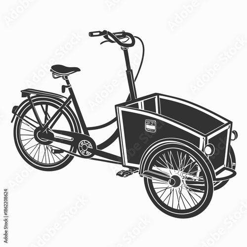 Classic cargo bike with large storage box