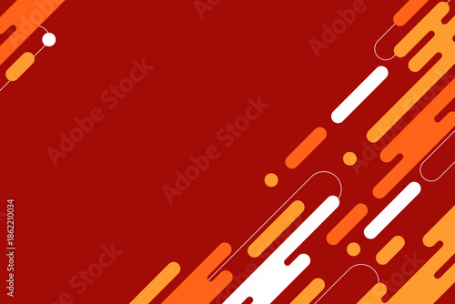 Red abstract background with diagonal lines and motion elements
