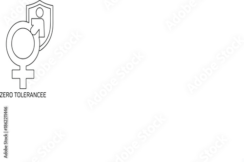 Feminist Empowerment Vector Graphic Icon - Zero Tolerance Symbol for Women's Rights and Protection