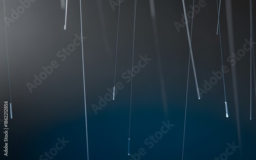 Abstract rain digital rendering falling water droplets create dynamic scene against gradient backdrop minimalist aesthetic captures essence of motion