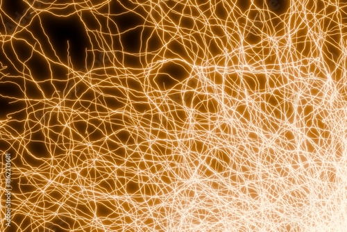 Vibrant golden light trails create dynamic abstract background