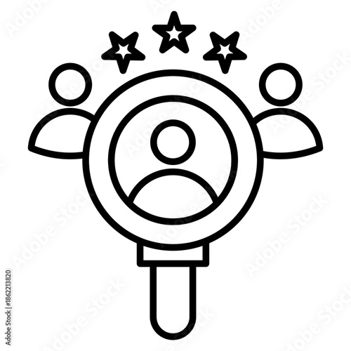 Talent Search Outline Icon Vector Illustration