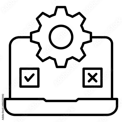 Testing Outline Icon Vector Illustration