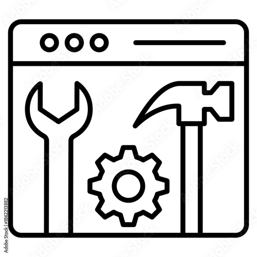 Build Outline Icon Vector Illustration