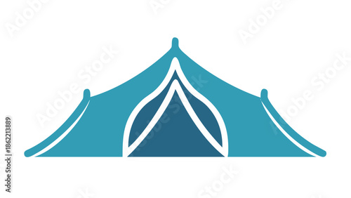 Stylized vector icon of an Arabic tent, Ramadan majlis or Iftar tent silhouette