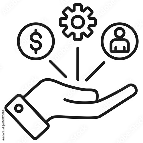 Resource Allocation Outline Icon