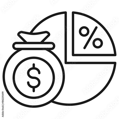 Profit Margin Outline Icon