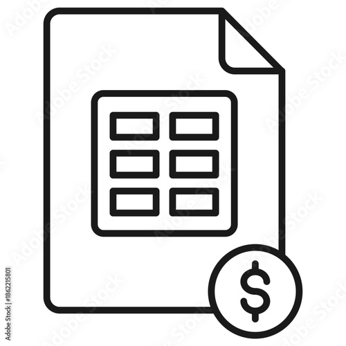 Budget Sheet Outline Icon