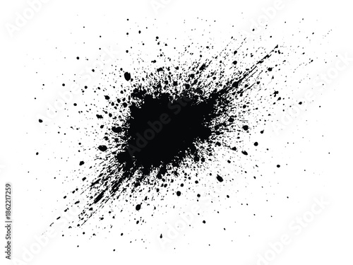 Wallpaper Mural Silhouette of explosive black paint splatter grunge texture vector illustration background Torontodigital.ca