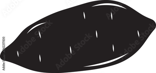 Black potato isolated on transparent background for graphic design use