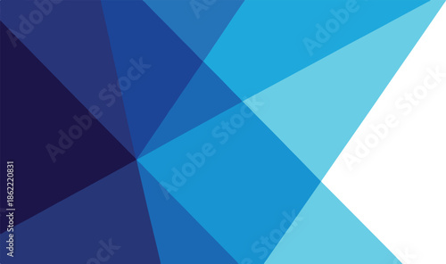 Blue Geometric Triangles on White Background