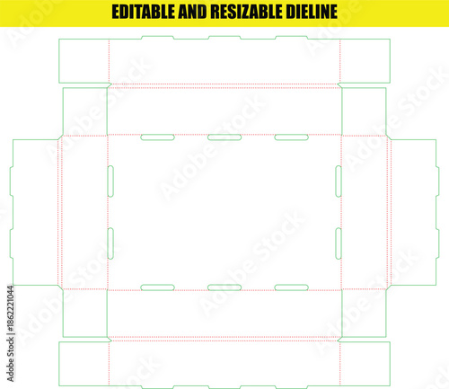 Editable Resizable Packaging Dieline Template for Custom Box Design