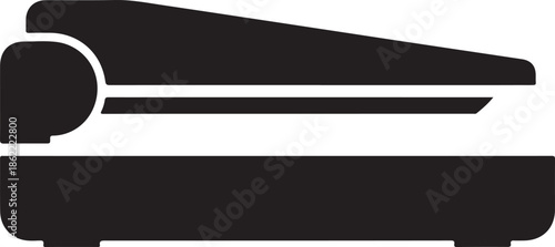 Modern black stapler icon on transparent background for office use