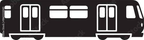 Modern Train Silhouette Icon Transportation Public Transit Symbol