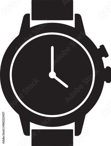 Modern wristwatch icon design with minimalist style and clean lines