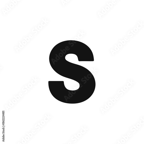 S letter silhouette vector flat illustration design.
