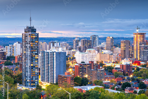 Принти на полотні Hamilton, Ontario, Canada Skyline at Dusk 3308