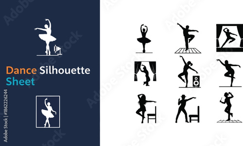Dance performance silhouette Sheet