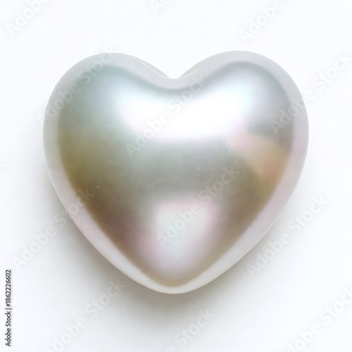 Heart-Shaped Pearl Gemstone Jewelry: Shiny Smooth Nautical-Themed Romantic Gift with White Iridescent Natural Beauty and Elegance