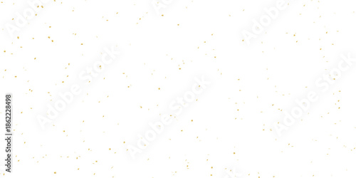 Golden confetti and streamers falling against a white background creating a celebratory and elegant atmosphere for events