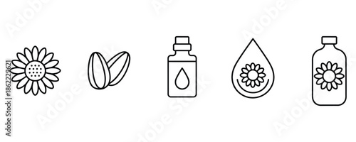 Natural skincare products with floral and botanical elements